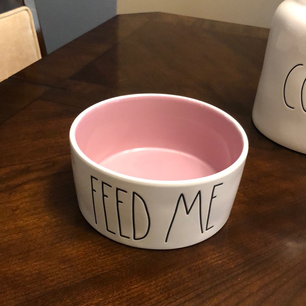Rae Dunn feed me dog/cat bowl lavender